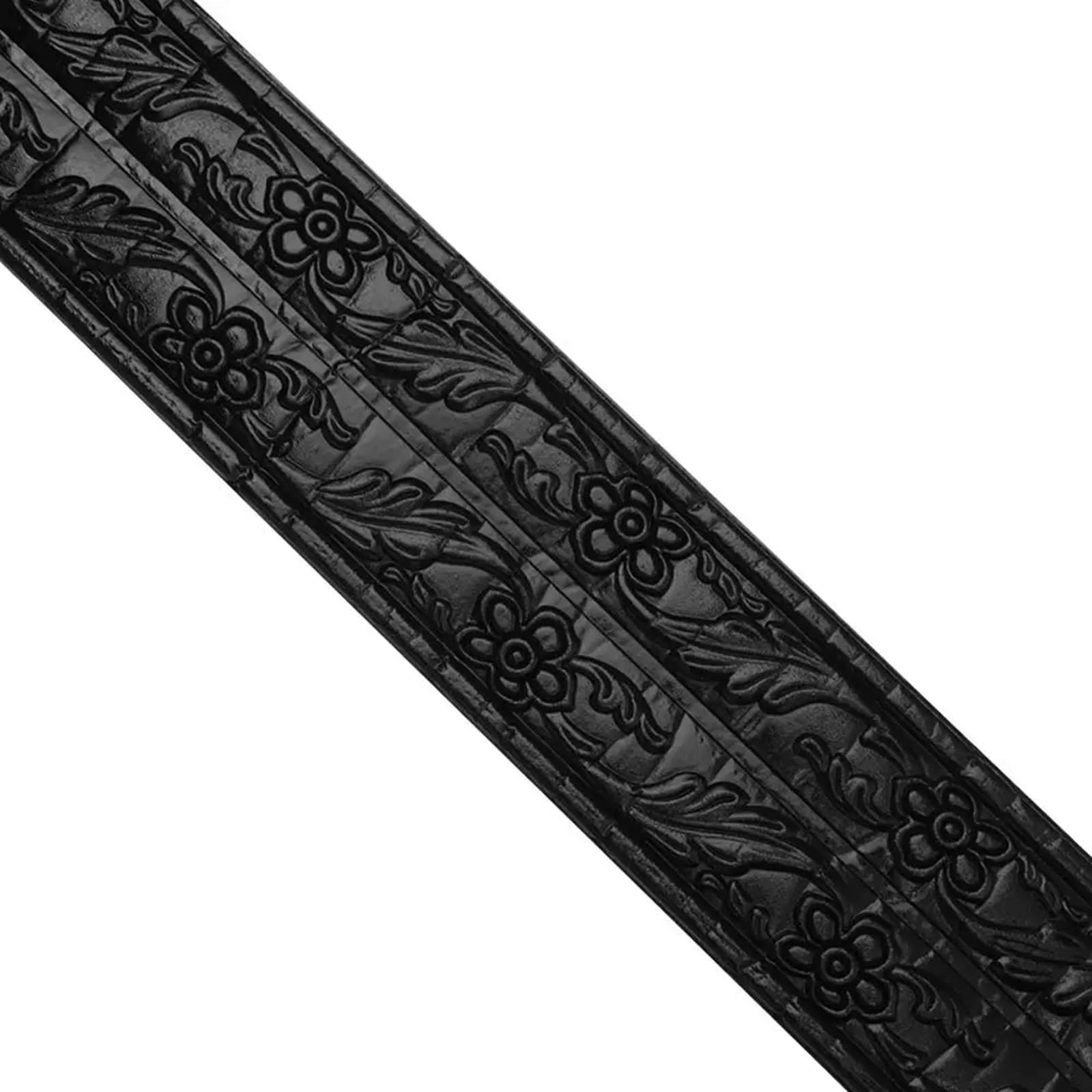 Yxinaer Black Dado Rail Self Adhesive Wall Stickers Self Adhesive Border Skirting Waterproof Baseboard Wallpaper Ceiling Decorative Strip Home Decoration(Black)