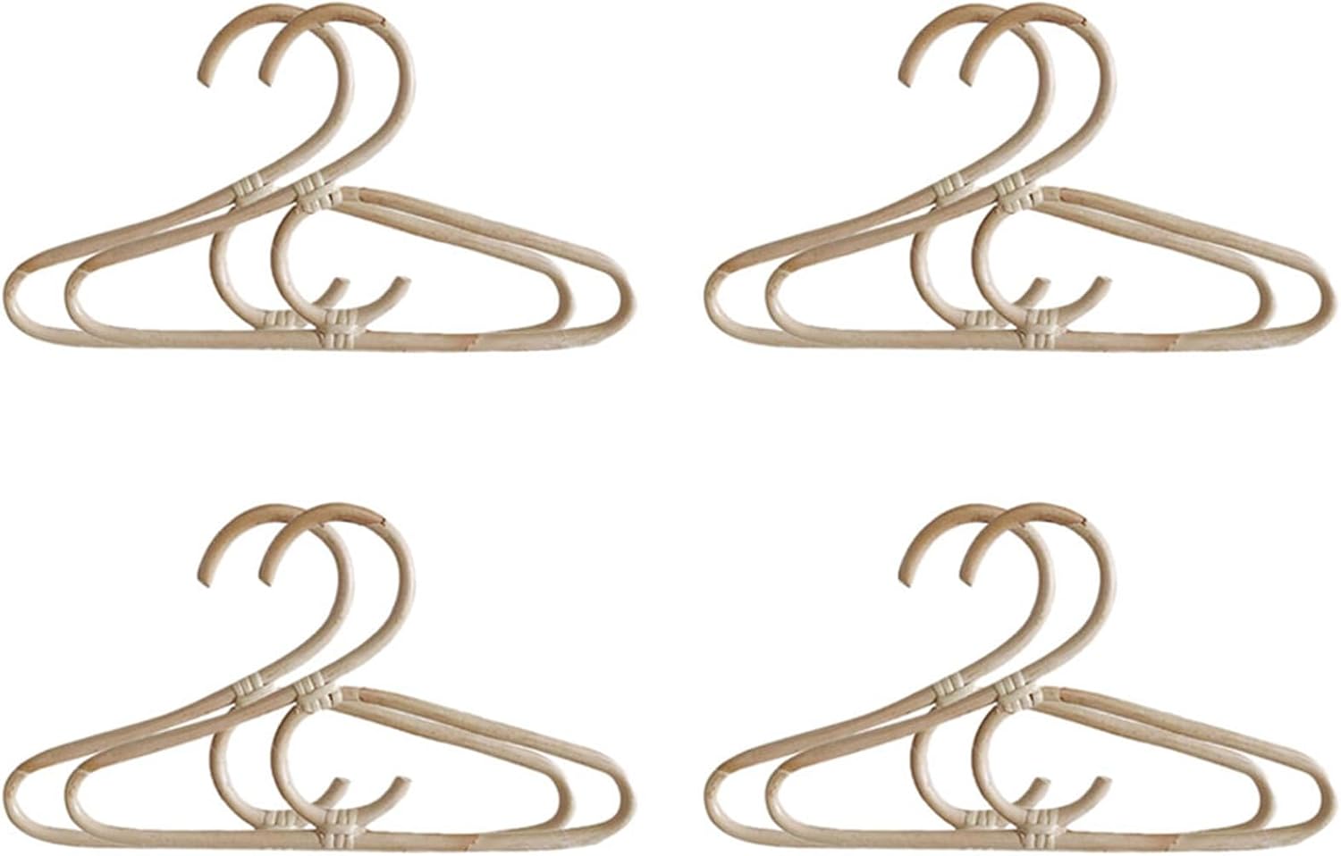 8Pcs Rattan Clothes Hanger Nordic Style Kids Garments Organizer Rack Children Hanger Kids Room Decor Hangers for Clothes