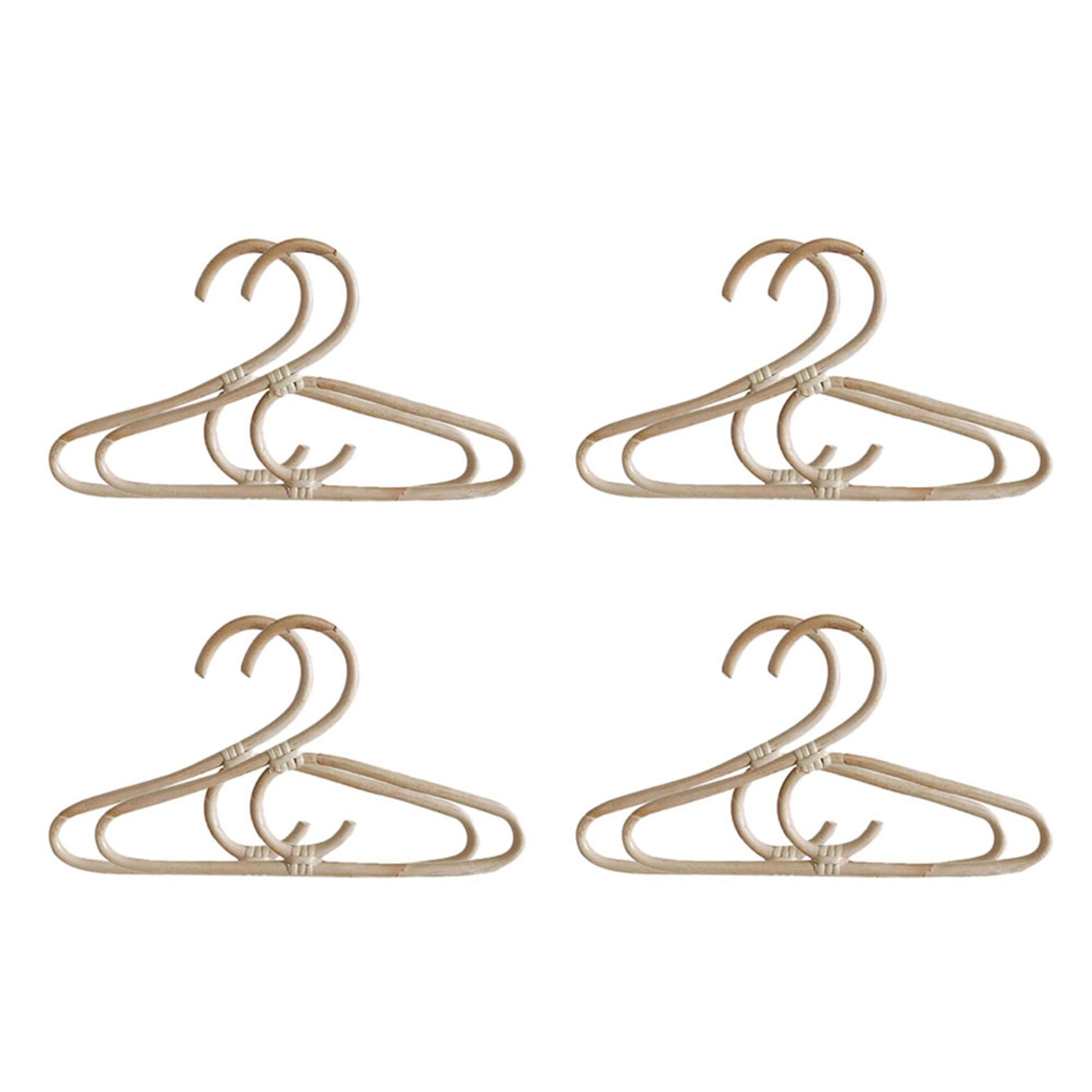 Hndhbfgrt 8Pcs Rattan Clothes Hanger Nordic Style Kids Garments Organizer Rack Children Hanger Kids Room Decor Hangers for Clothes