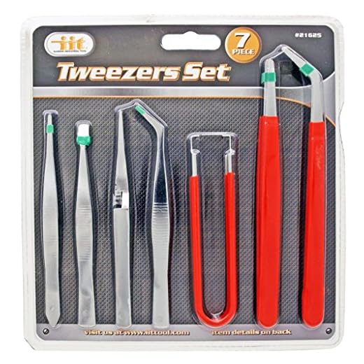 IIT 21625 Industrail Tweezers Set, 7Piece,