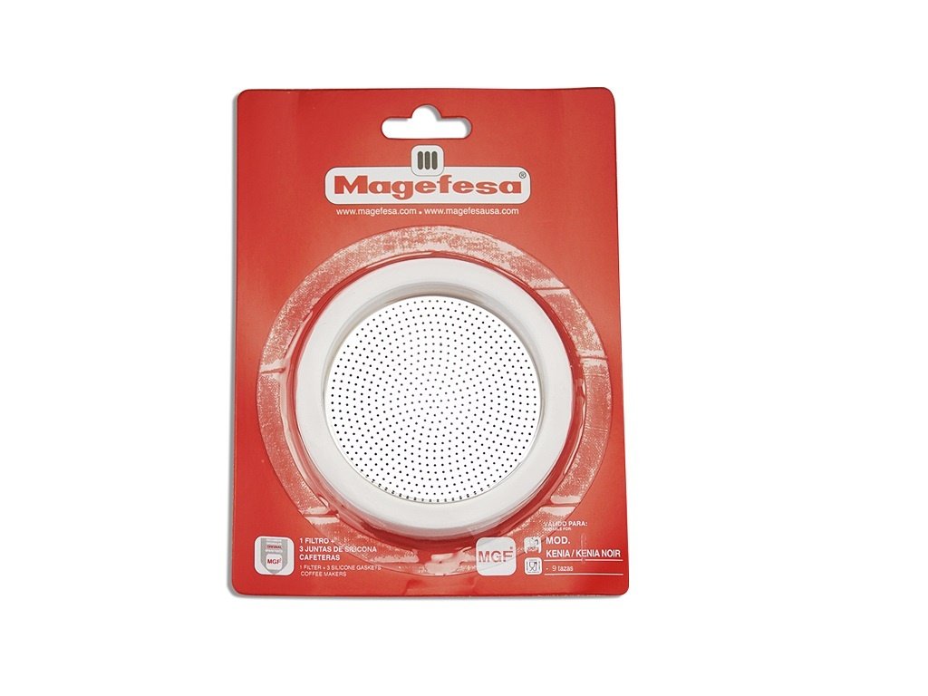 Magefesa - Set de Juntas + Filtro Silicona Compatible con Cafetera Italiana 3 Tazas, Modelos KENIA, COLOMBIA, JAMAICA, 09REMEPFJK3, 8429113545826