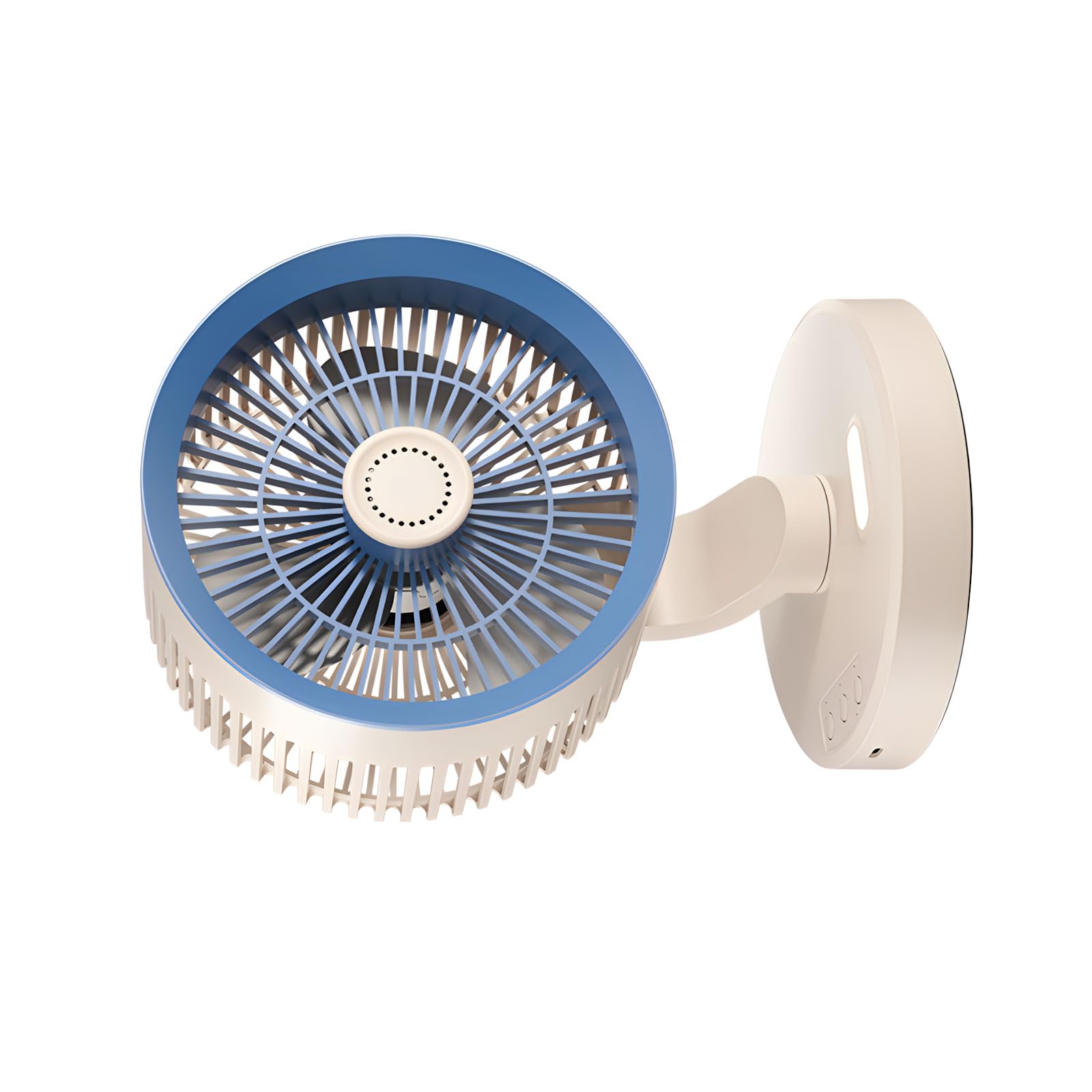 NRVTRE USB Rechargeable Compact Desk Fan with 1800mAh Battery and Type C Charging Port for Home Air Circulation Wall Mountable Cooling Fan