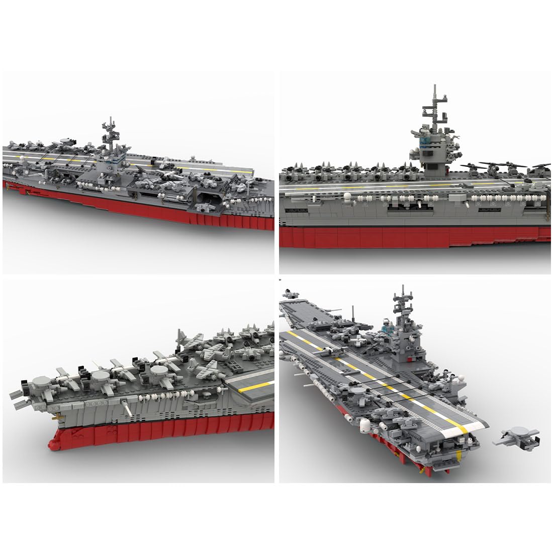 Rxbycxshi USS Enterprise CVN-65 Flugzeugträger Bauklötze Klemmbausteine für Erwachsene, 1/350 MOC WWII Schlachtschiff Historisches Militär Sammlerstück Geschenk - 4941 Teile