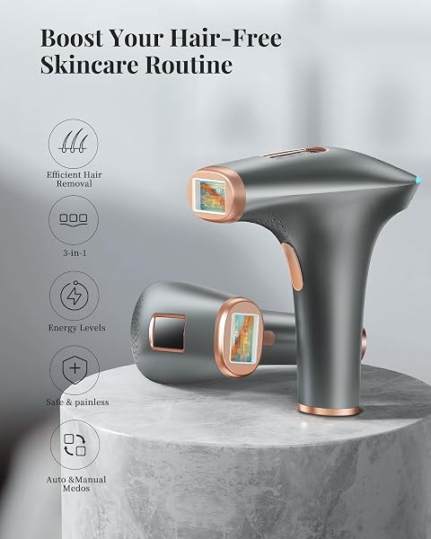 Haarlosy IPL Geräte Haarentfernung Laser - Schmerzfreie Haarentfernungsgerät mit 3 Erweiterte Funktionen HR/SC/RA, 9 Stufen, 999,900 Blitzen zu Hause für Frauen, Männer, Achseln, Bikini, Beine, Körper - 2
