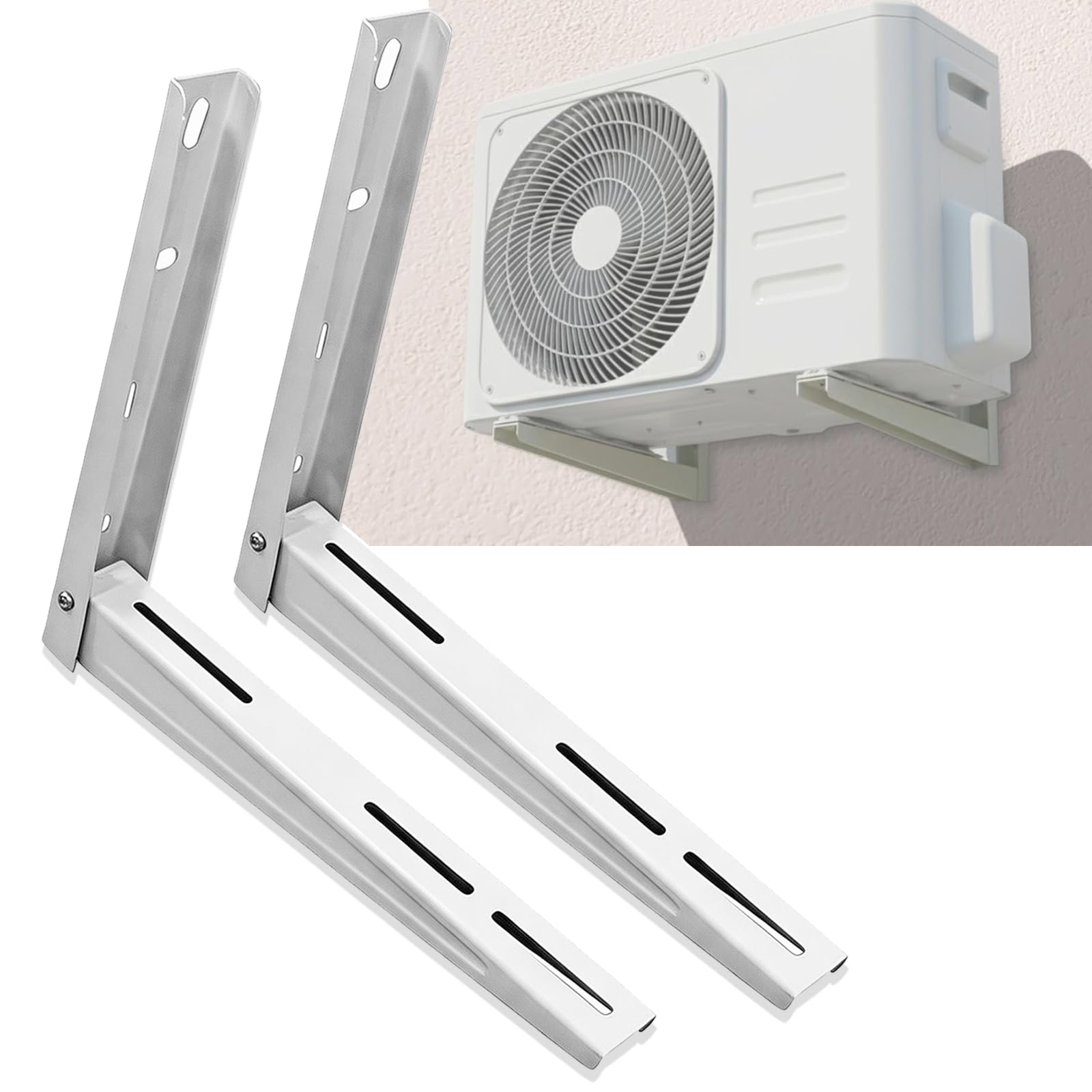 Wandkonsole Klimaanlage Universal, 450 x 365mm Wandhalterung Klimaanlage Außengerät bis 150 kg Tragkraft, Halterung Stahl Wandkonsole für Split Klimageräte Kondensator und Wärmepumpe