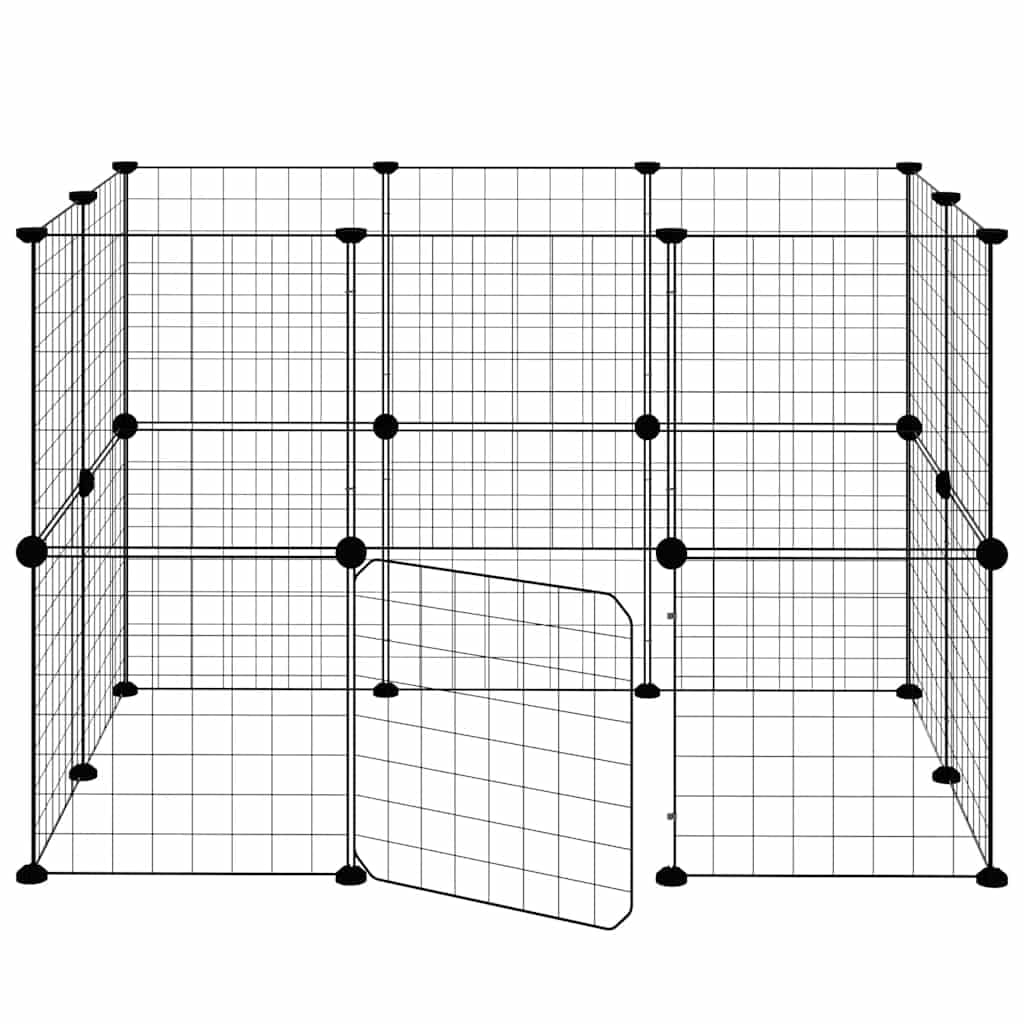 20-TLG. Haustierkäfig mit Tür Schwarz 35x35 cm Stahl,Tier- & Haustierbedarf,Haustierbedarf,Kleintierzubehör,Lebensräume & Gehege für Kleintiere,Schwarz,4.72 kg-3114037