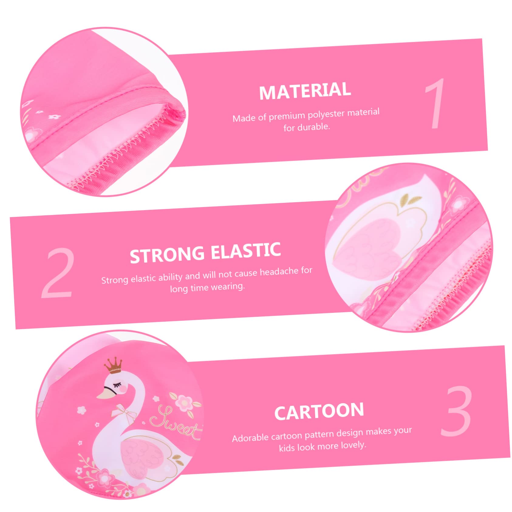 BESPORTBLE Cuffia Da Nuoto Caps Cuffie Da Doccia Per Cuffie Da Nuoto Cuffie Da Bagno Dei Cartoni Animati Cappelli Da Bagno Swim Capp Per Rosa Poliestere
