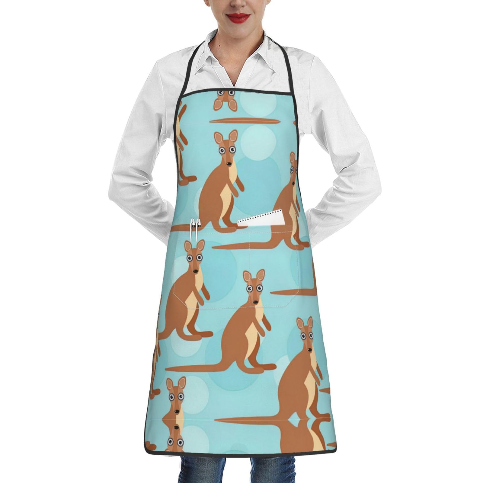 REMYS French Roosters Print Aprons Cooking With Pocket Aprons Chef Apron for Kitchen Restaurant Cooking Unisex