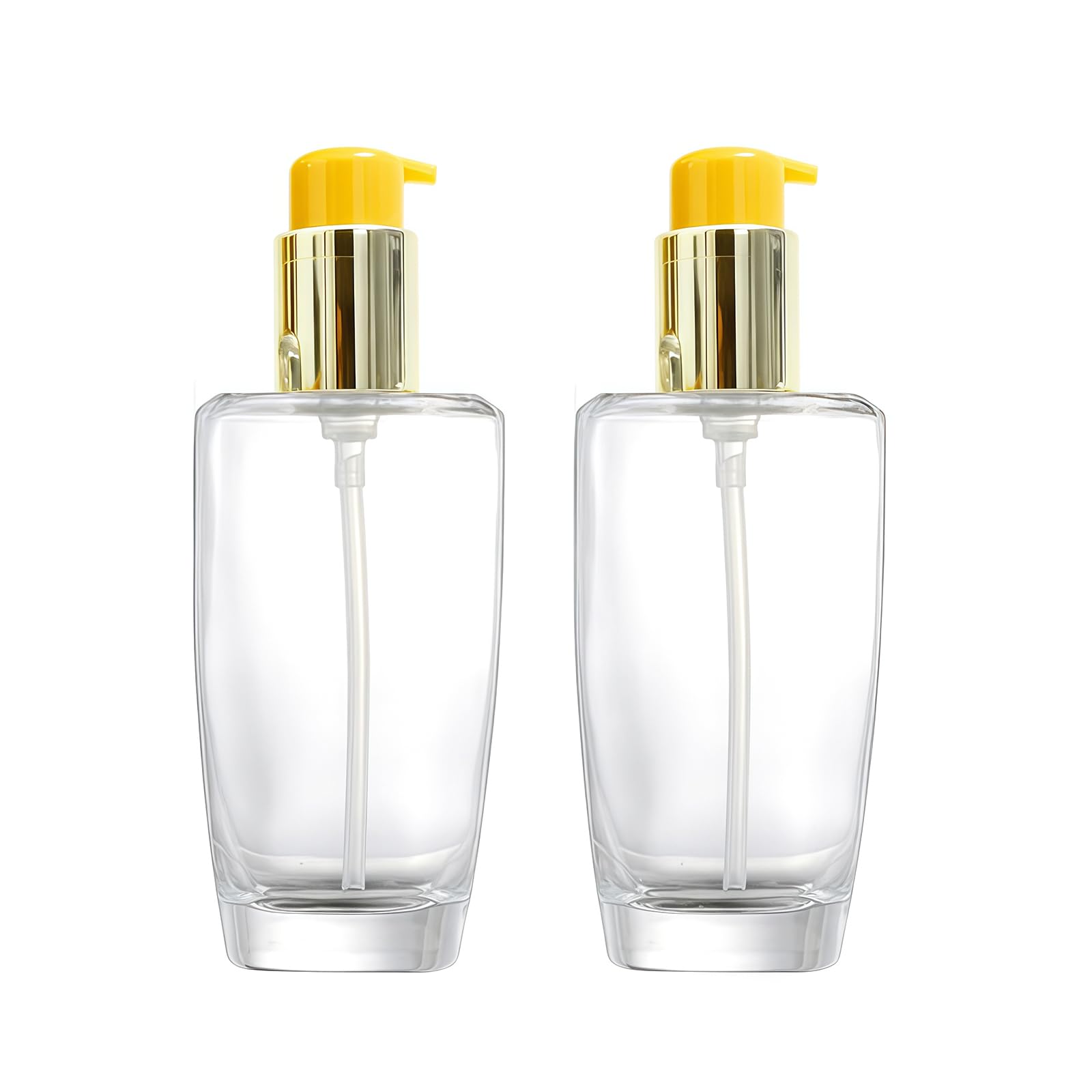 Flacons de parfum en verre de 100 ml à pompe dorée rechargeable raffinée