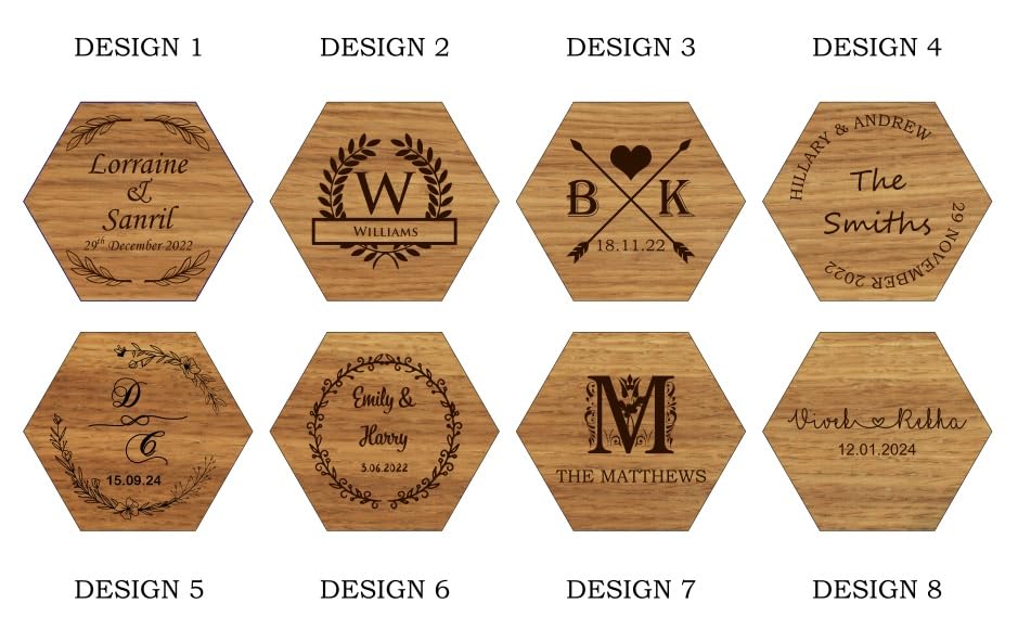 Image of Custom Engraved Hexagonal Wooden Ring Box for Wedding Ceremony, Hexagonal Solid Wood Wedding Ring Holder