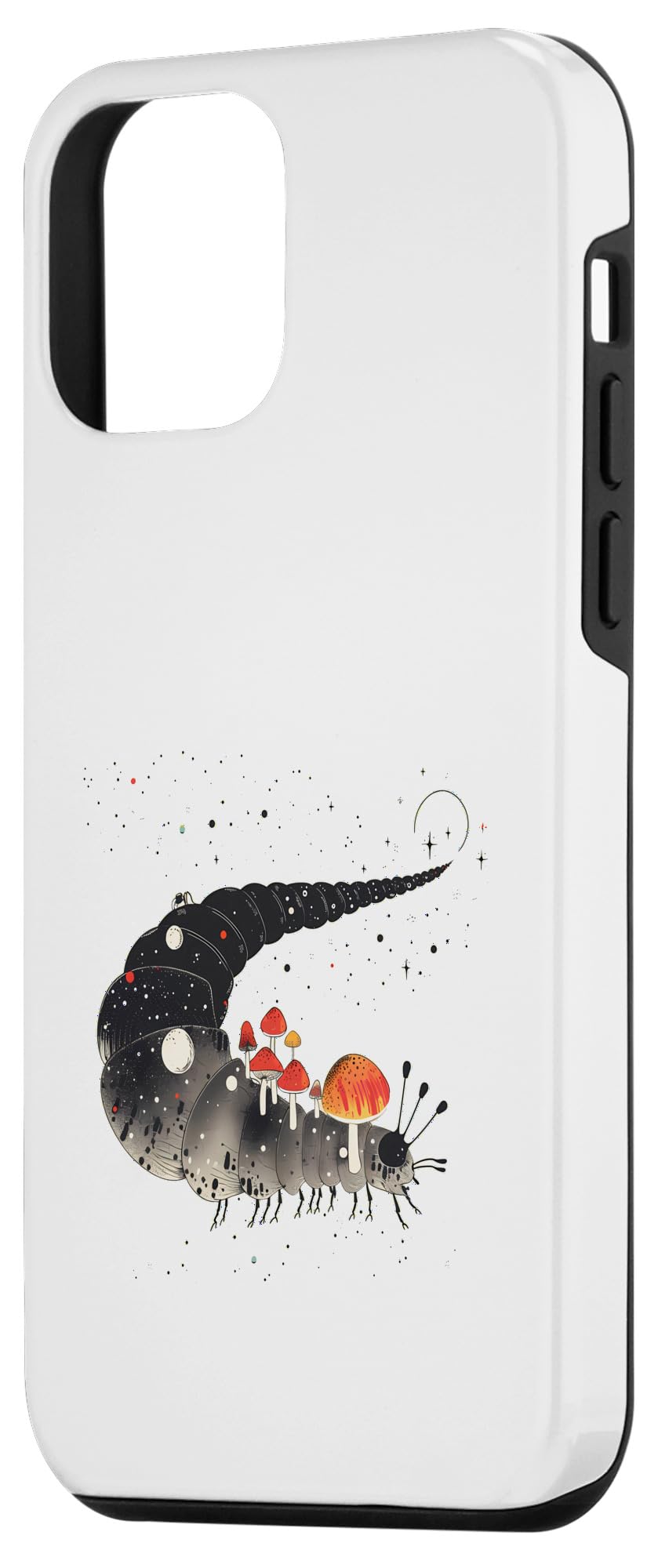 iPhone 12 mini Surreal Caterpillar with Toadstools - Forest Motif Case - Image 2