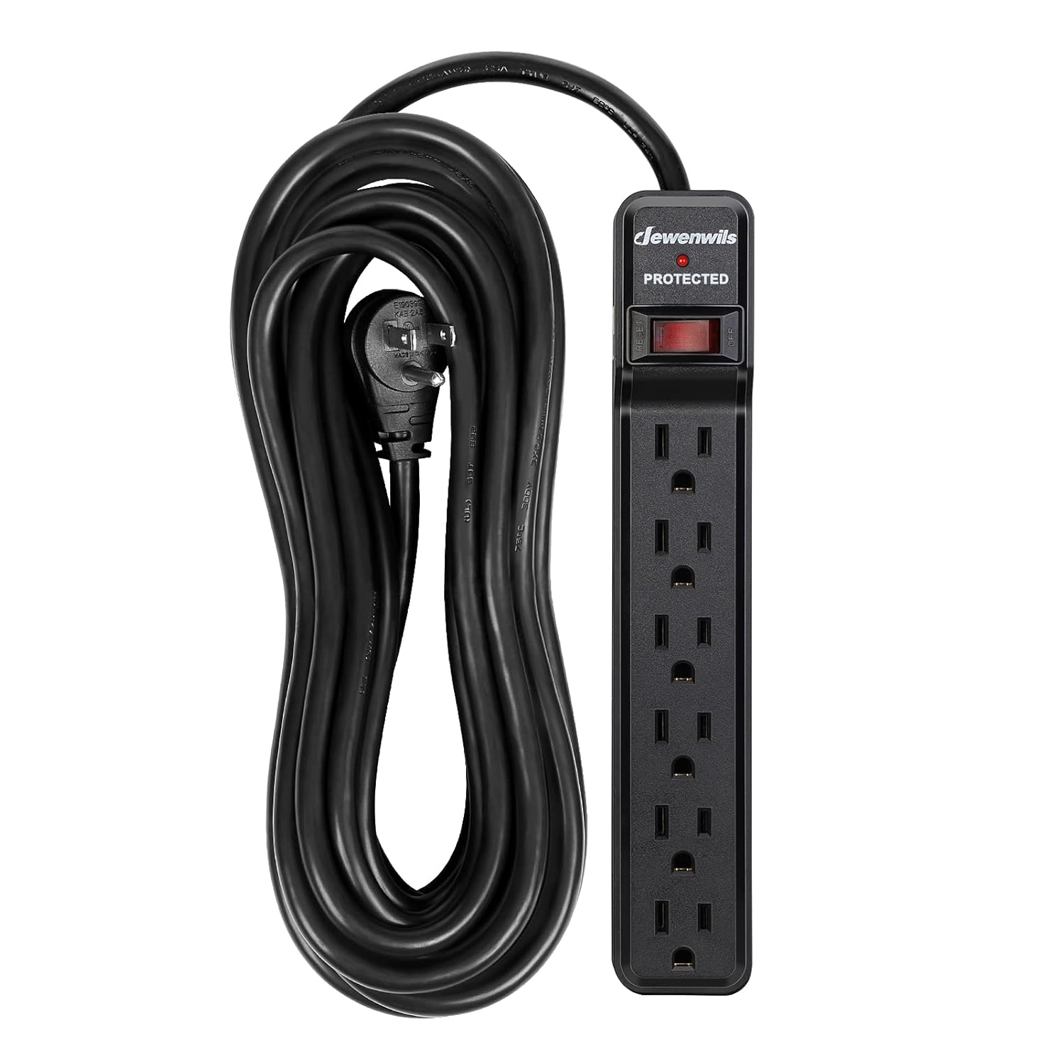 DEWENWILS 6Outlet Power Bar Long Cord, Power Strip Surge Protector