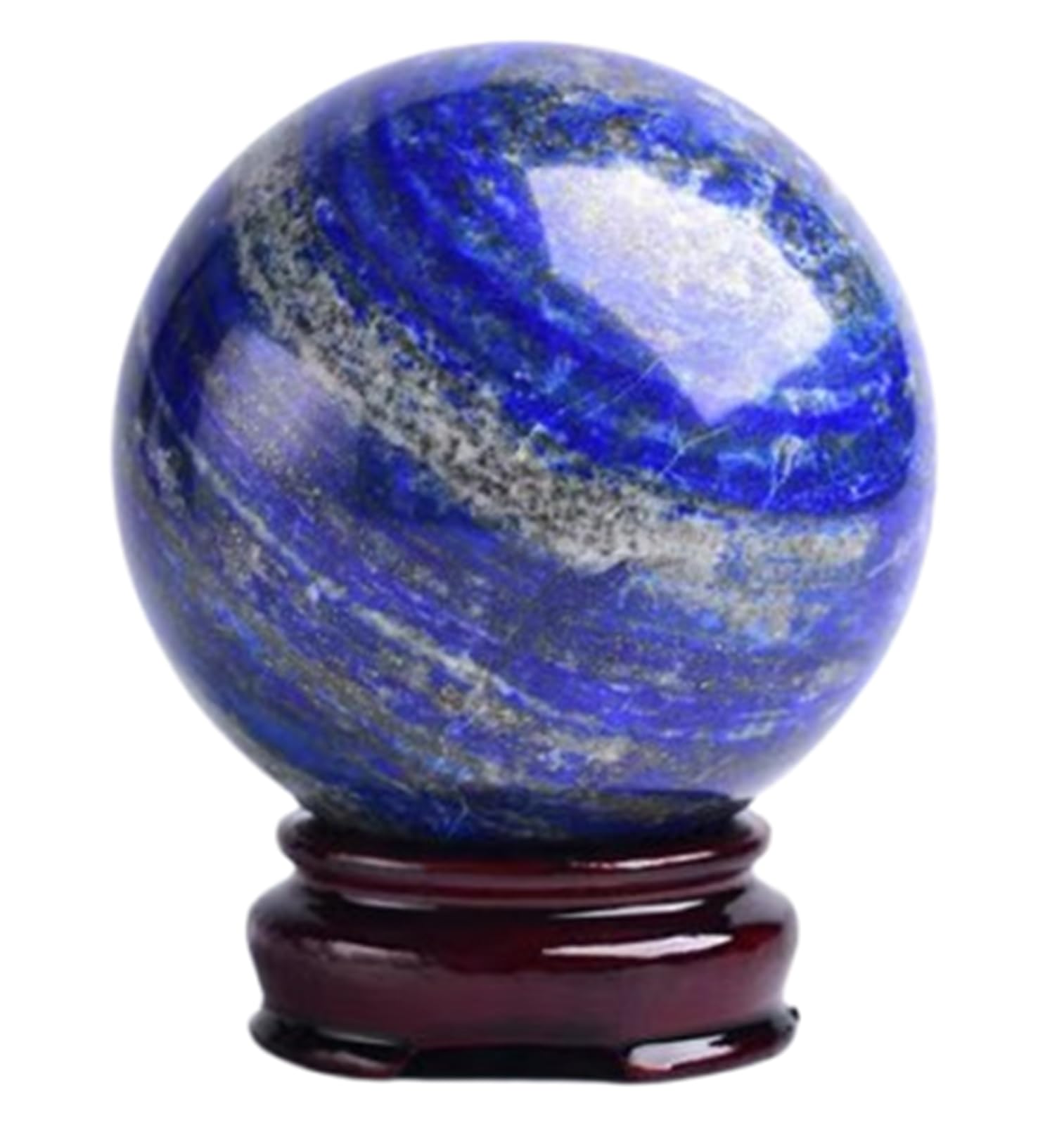 RVBLRDSE Blue Polished Stone Crystal Ball, Lapis Lazuli Sphere for Feng Shui & Decor,Raw Lazurite for Balancing Home Decoration,90mm Gemstone Stone