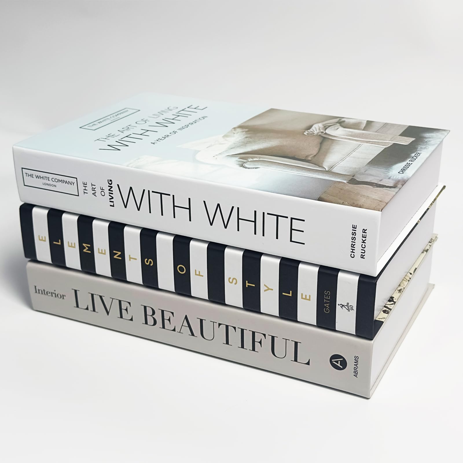 3Pcs Decorative Books, Decor Books, Fake Books for Decoration, Living Room Display, Tabletop or Shelf Décor, Contemporary Stacked Hardcover Display Books.