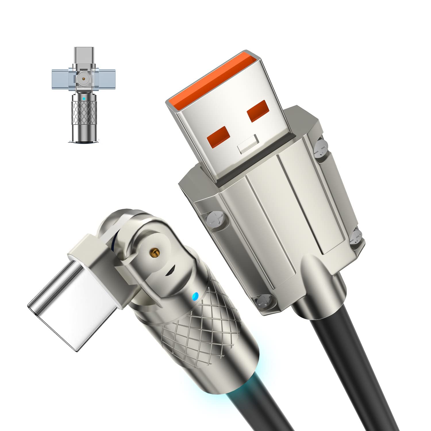 See full amazon price history chart for Roktry 180° Rotating Fast Charge Cable, 1.8m USB Cable Charging Fast Charge Cable, Flexible Rotary Connector for Type-c Micro-USB, for Home, Office, Car 120W Type C Charging Cords,Phone Fast Charging Roktry 180° Rotating Fast Charge Cable, 1.8m USB Cable Charging Fast Charge Cable, Flexible Rotary Connector for Type-c Micro-USB, for Home, Office, Car 120W Type C Charging Cords,Phone Fast Charging (B0C5343XVT) Amazon Price History, Amazon Price Tracker