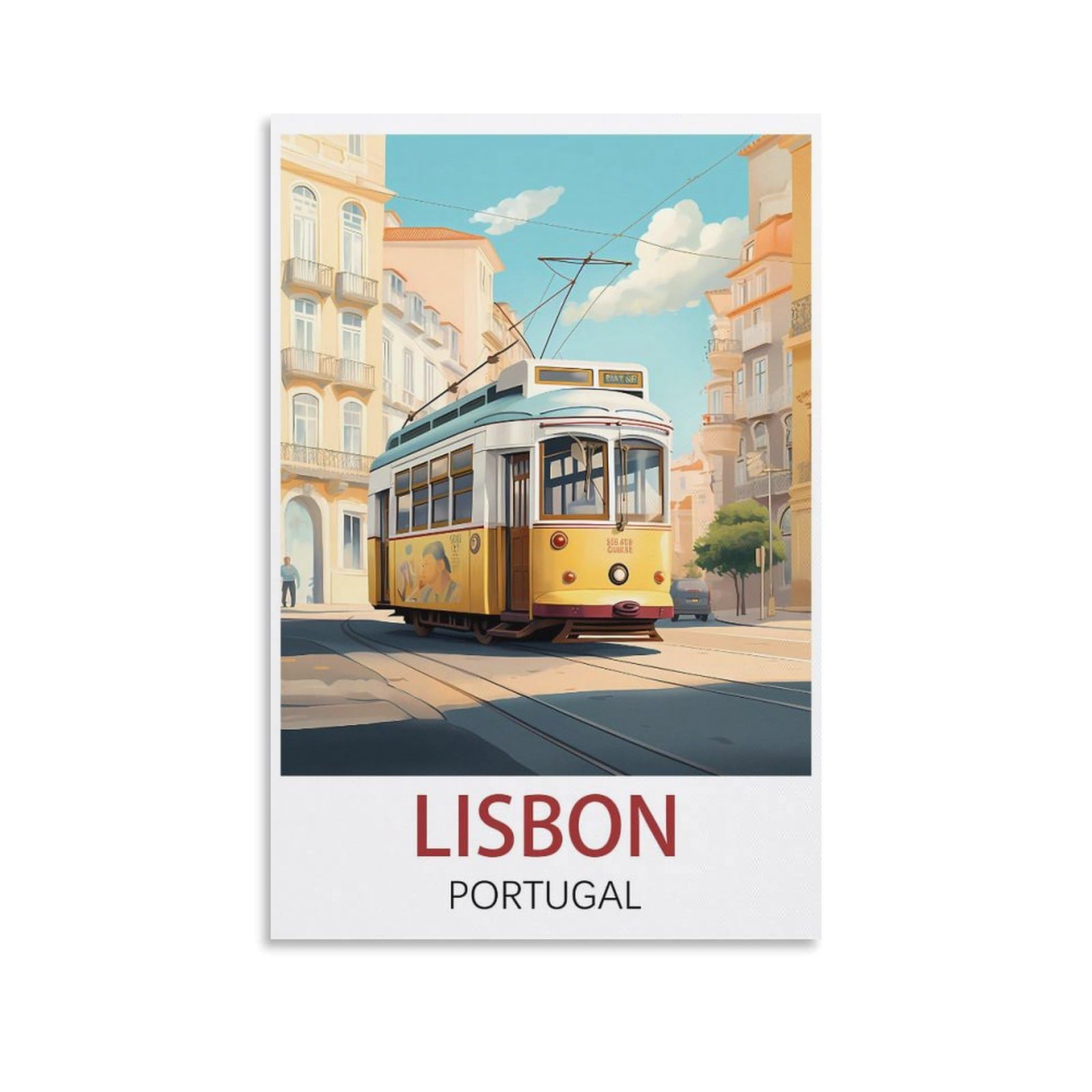 EZMLFA Diamond Art Kits Adults,Lisbon Portugals,5D Dimond Picture, Crystal Gem Art Crafts for Boys Girls, DIY Mosaic Creations Set for Home Decor 40x50cm