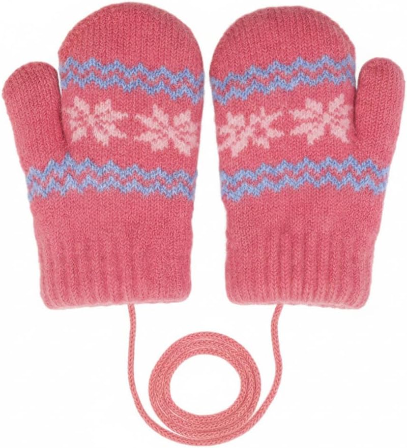 Baby & Toddler Winter Snow Mittens - Snowflake Pattern Gloves for Girls Cold Weather Gloves fit for 0-2T