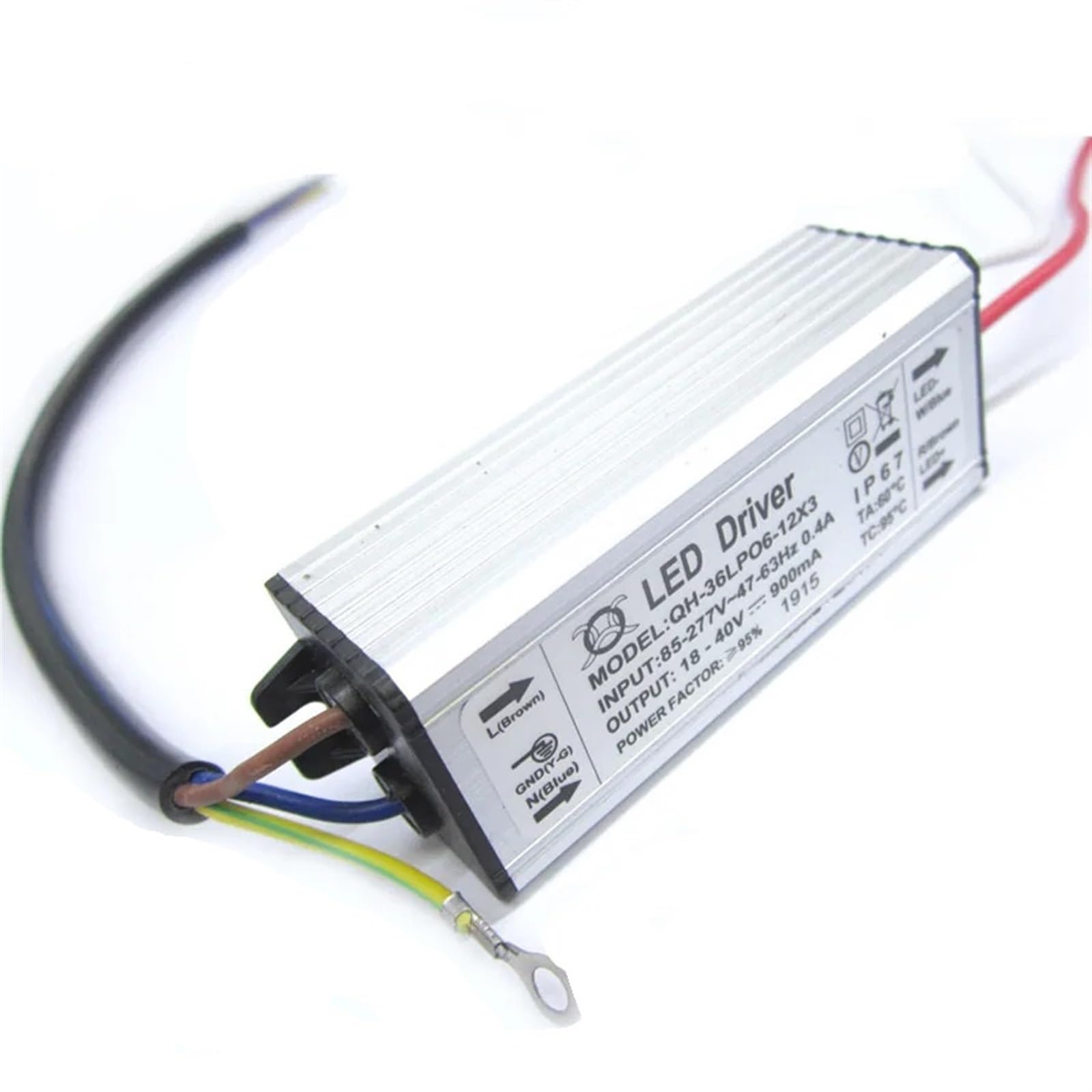 Fcarumiqp Ac85-277V 1Pcs 20W 30W 40W Waterproof Ip67 Led Driver 6-12X3w Lamp Power Supply 900Ma Dc6-12V Aluminum Case Lighting