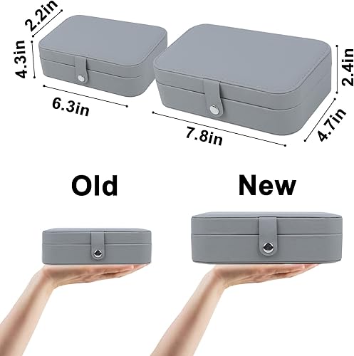 Miniatura 4 de SLOZO Joyero de viaje, estuche de joyería de viaje mejorado, joyeros portátiles para mujeres, joyero de piel sintética, organizador de joyas de