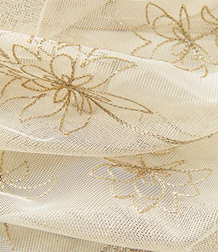 Molaxhome Roman Curtain Window Shades Sheers 46X63Inch Rod Pocket, Embroidery Balloon Curtains Drapes 1 Panels For Kitchen Room (46X63Inch, Flower) #TOP7
