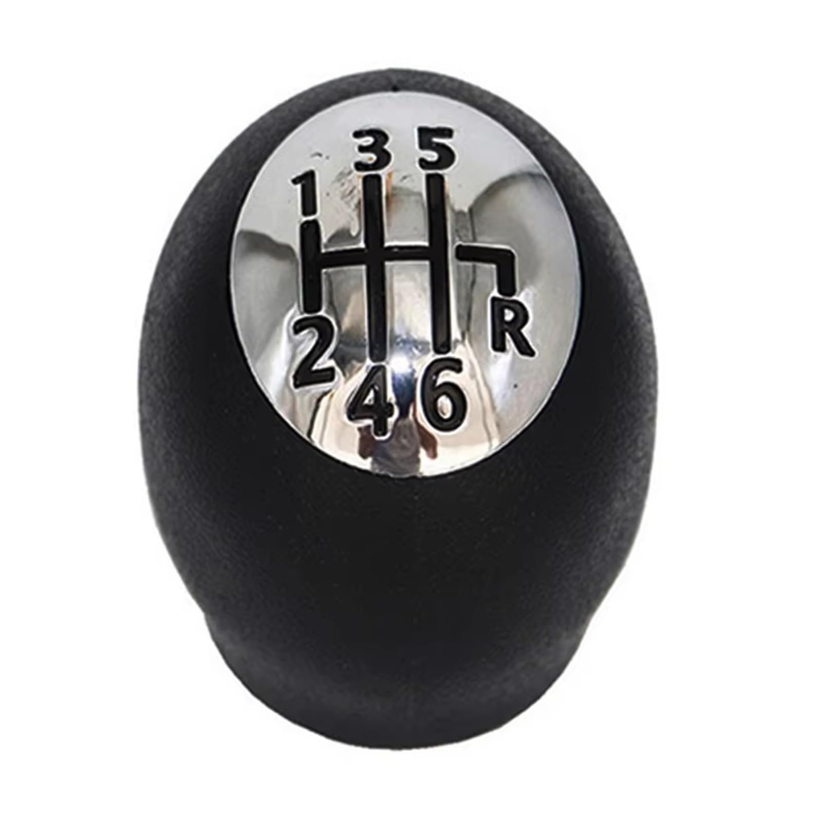 Axexnejv Chrome Black Knob Shift Gear Lever Knob For Megane 2 Ii Mk2 2002-2009 Gearbox Gaiter Stick Cover 6 Speed Gear Shift Knob Boot Lever Gear Shifter Knob Handle(Chrome Black Knob)