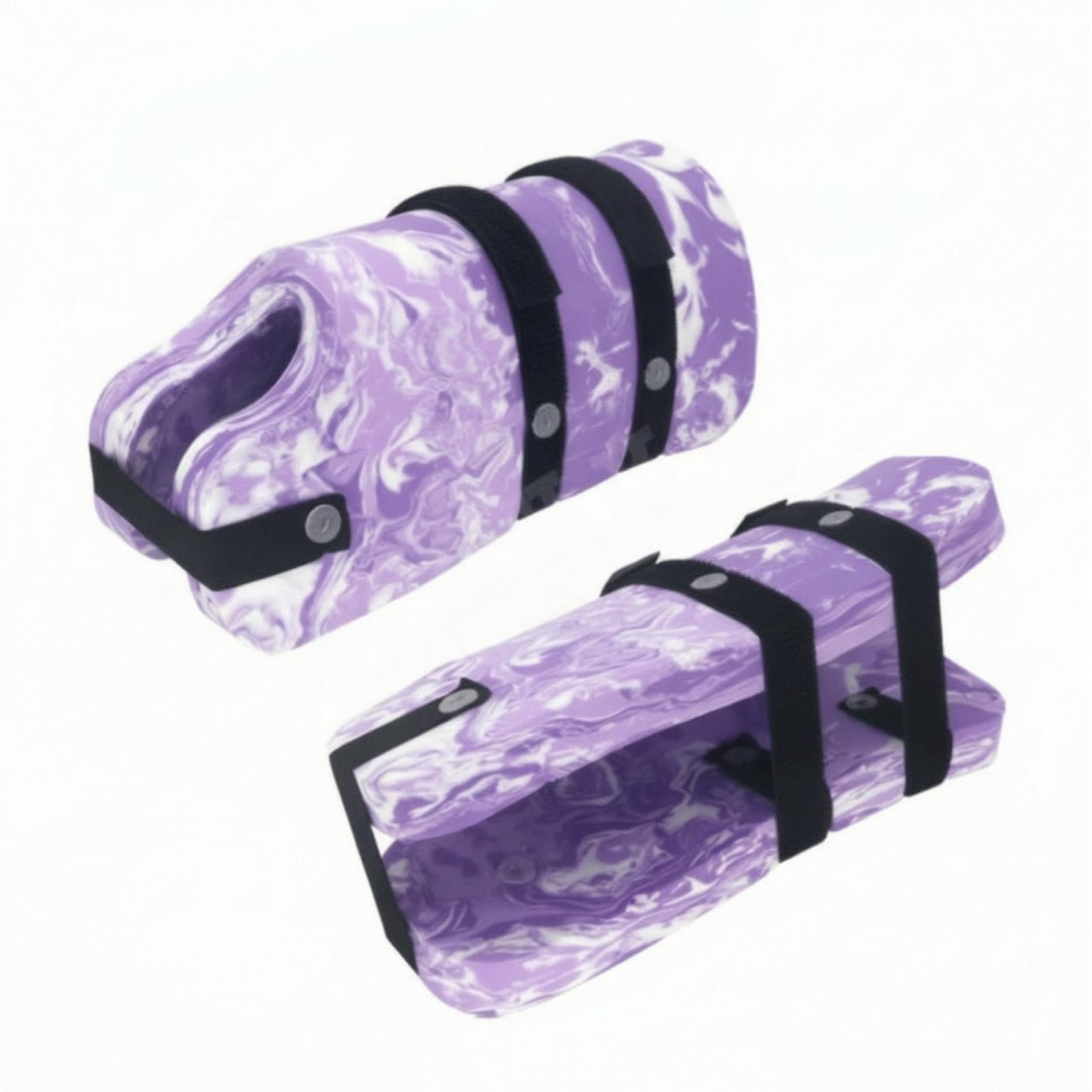 Swim Cuffs with Straps Adjustable Aquatic Leg Cuffs Soft Flotation Sleeves for Beginners, Swimmers, Pool Training Purple White Camo Long | Training Aids | Swimming | Water Sports-image-17