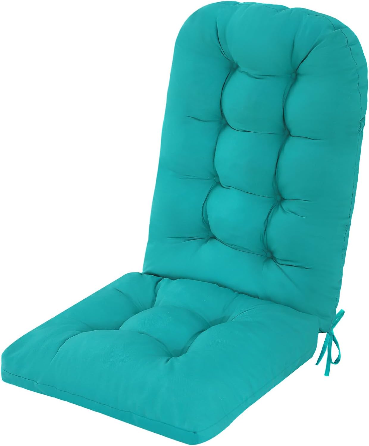 Adirondack Chair Cushion, Rocking Chair Cushions Outdoor Waterproof, Replacement High Back Cushioned Seat Pad with Ties for Indoor Patio Porch Garden, 49x20x5 Inch Set of 1, Blue 49x20x5 Peacock Blue 1