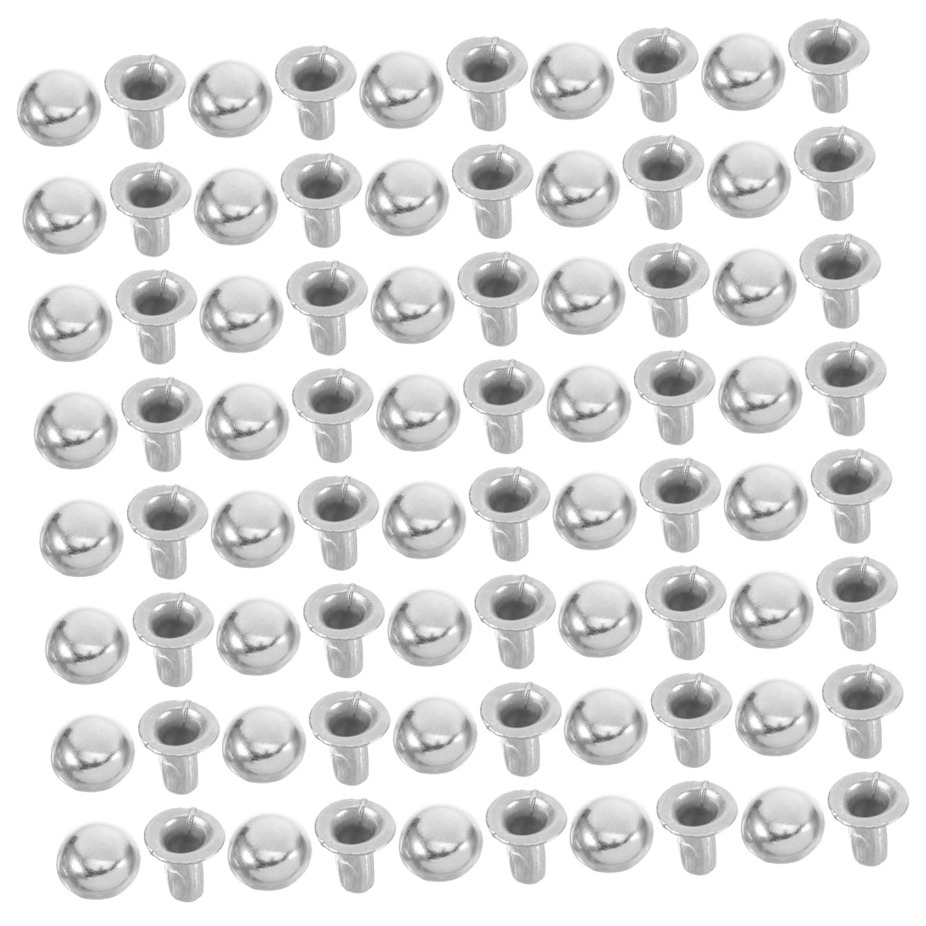 HOMSFOU 100 Remaches Metálicos Redondos de 6mm en Forma de Hongo para Diy, Estilo Punk, Metal Duro Duradero, Fácil de Usar para Cinturones y Sombreros