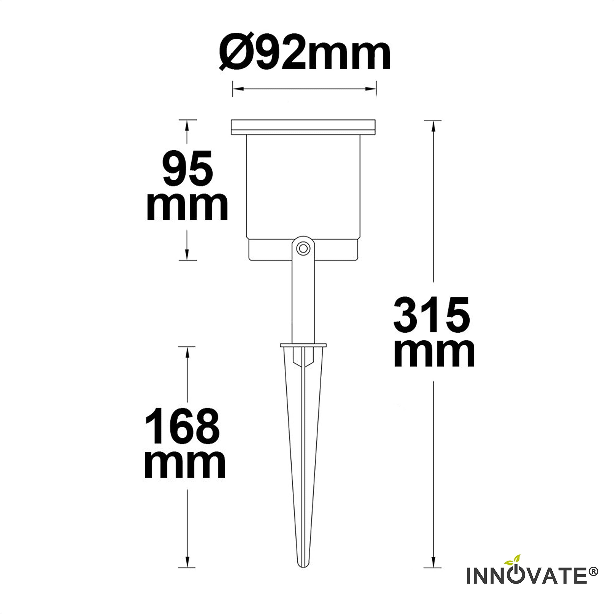 INNOVATE LED Strahler Außen 6er Set [LED Strahler exkl. GU10 Leuchtmittel] IP 65 Spotlight inkl. Erdspieß Stromkabel Außenbereich I Gartenbeleuchtung mit Strom Gartendeko wasserdicht I Outdoor Lampe