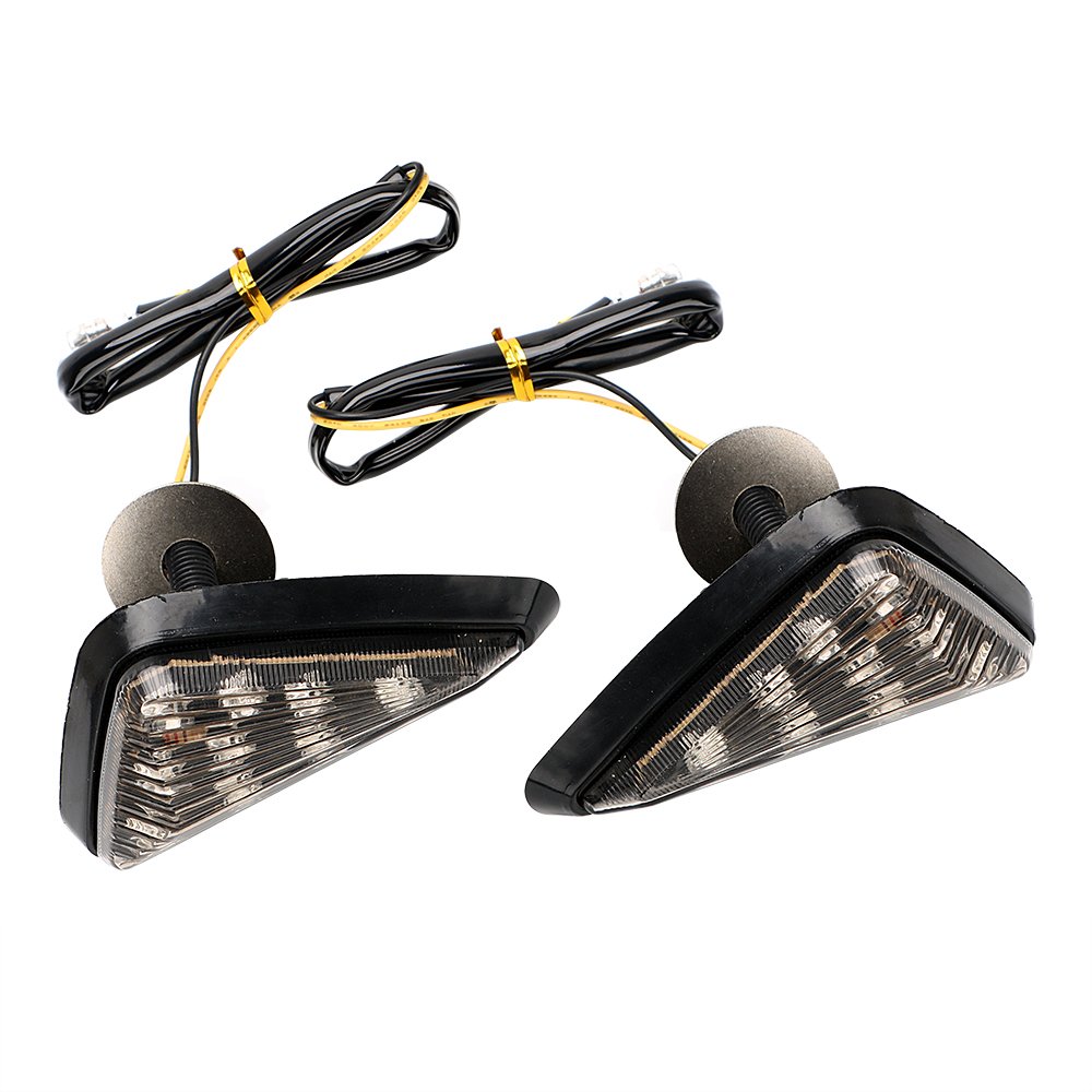 RonGQiMotorbike Indicators 1 Pair 12V Waterproof Triangle Indicator Lights Flasher Light Motorcycle Turn Signal Lamp Motorbike Accessories Motorcycle Indicators