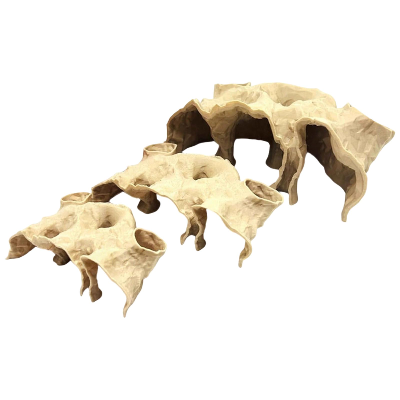 Fish Tank Decor, 3D Printed Natural Curve Under Gravel Tunnel Cave, Hideout Aquarium Decor for Corydora Catfish, Kuhli Loach and Pleco (L)