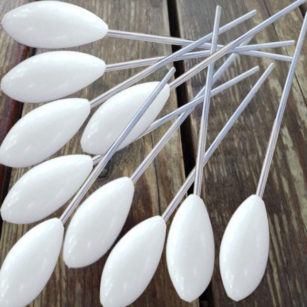 Agape Slow Sinking 10pcs/Lot Spirolino Bombard Acrylic Fishing Float Fishing Bobber Ivory White 26001C (30g)