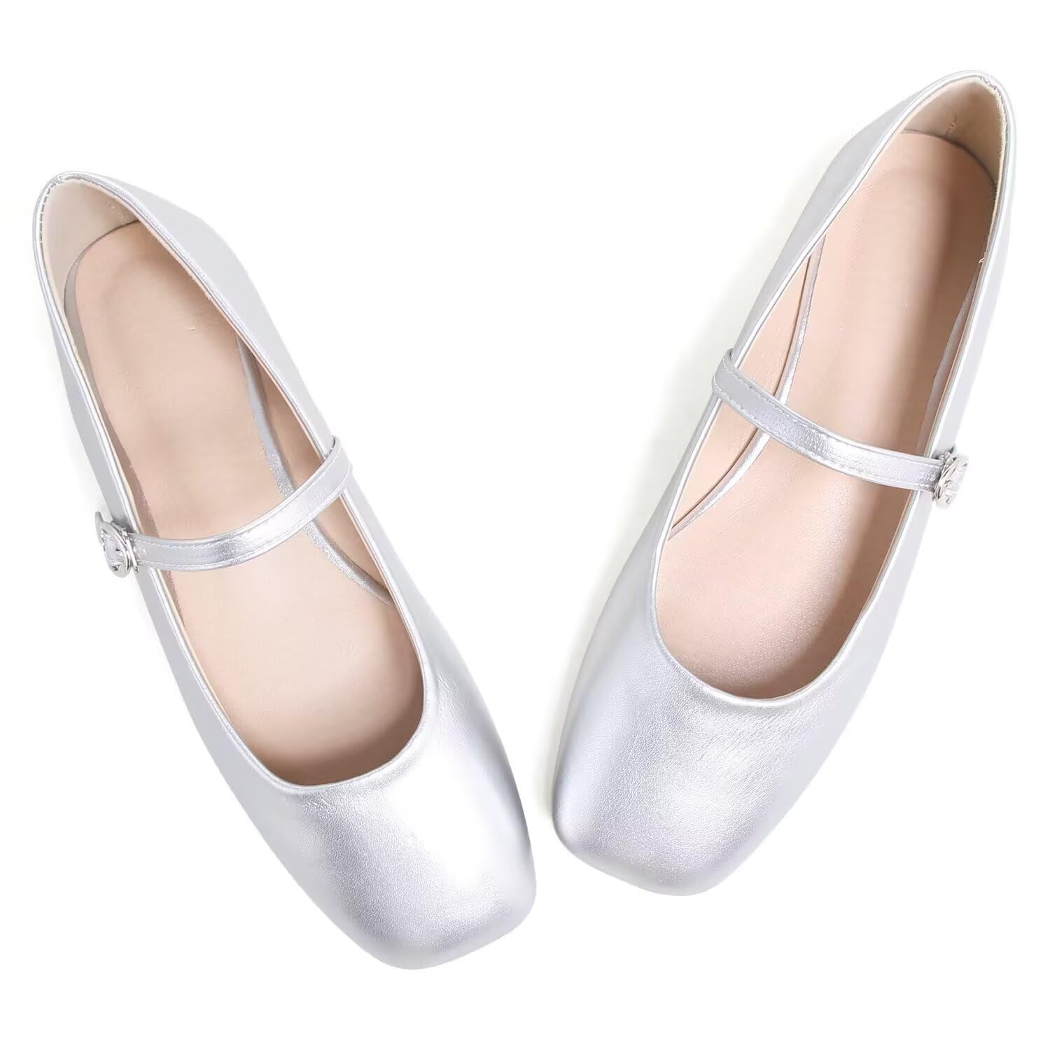 LUXINYU Women's Slip on Flats,Classy Round Toe Solid Classic Mary Jane Ballet Dance Shoes Soft Comfortable PU Flat Shoes