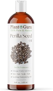 Plant Guru Perilla Seed Oil 16 fl. oz. Cold Pressed 100% Pure & Natural Carrier – Ideal for Skin, Face, Body, and Hair Moisturizer. Great for DIY Creams, Lotions, and Lip Balms.