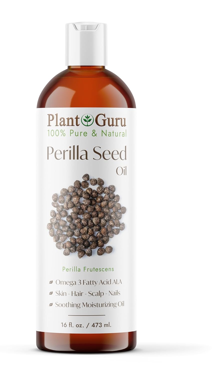 Plant Guru Perilla Seed Oil 16 fl. oz. Cold Pressed 100% Pure & Natural Carrier – Ideal for Skin, Face, Body, and Hair Moisturizer. Great for DIY Creams, Lotions, and Lip Balms.