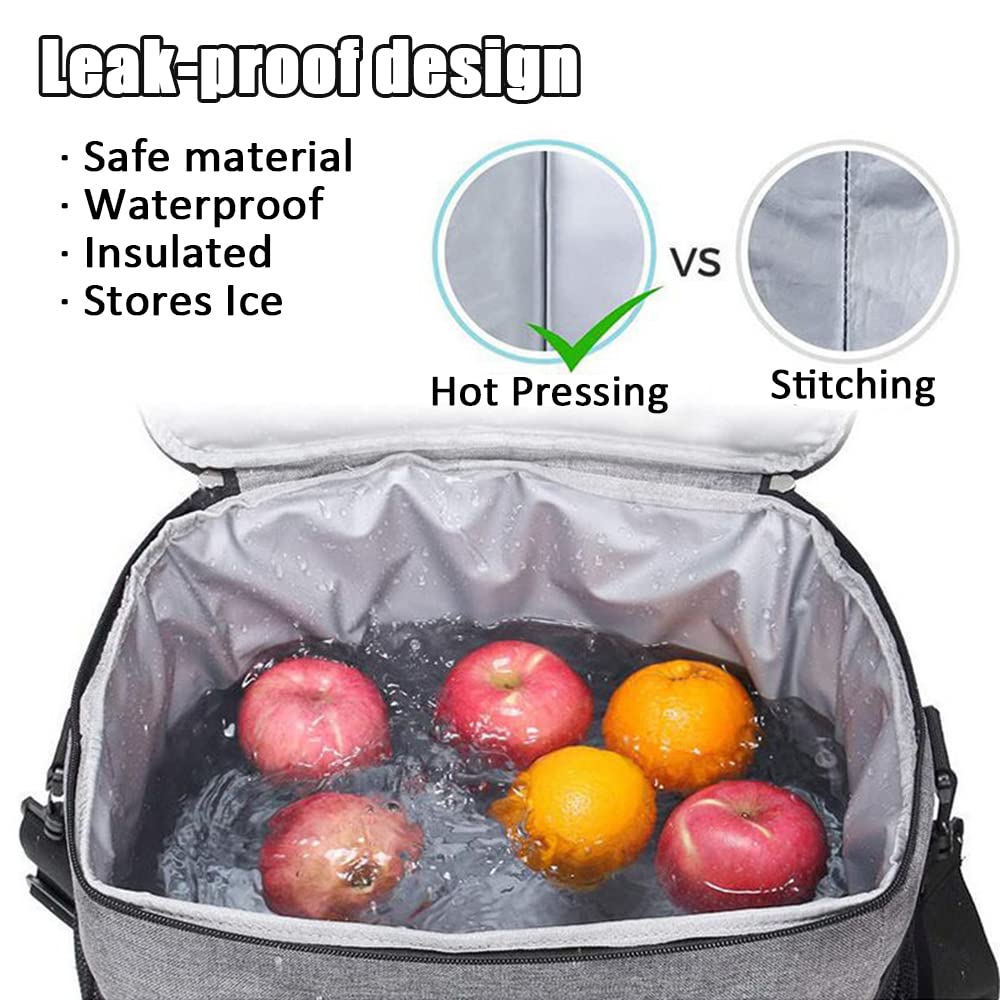 Sac isotherme pliable, grand sac isotherme étanche et réutilisable, sac de pique-nique en plein air isolé froid et chaud, 1 pièce, sacs isothermes pour le déjeuner, le pique-nique, le camping, la pla