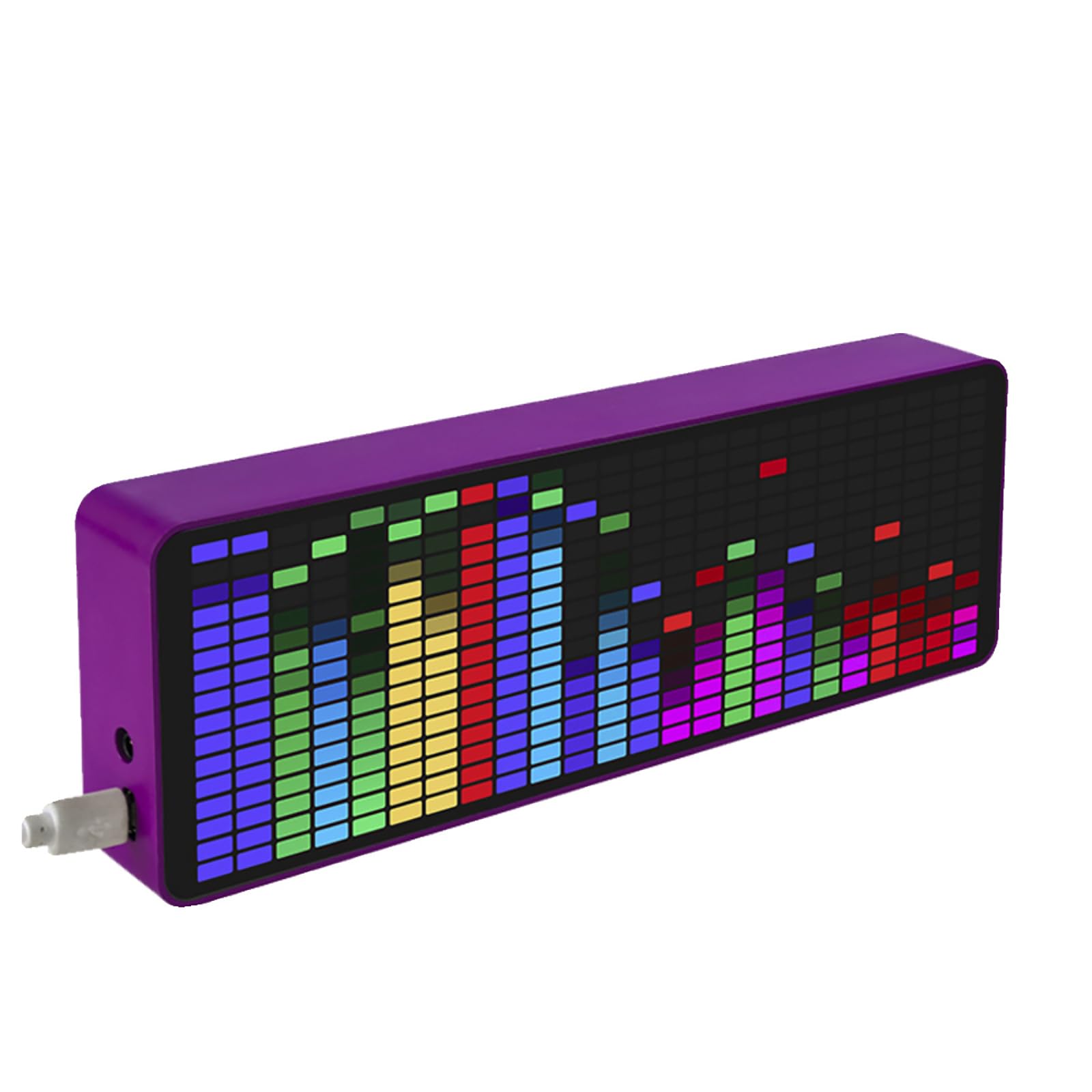 KEhtu Visualiseur Audio RGB, 384 Couleurs RGB, 1624 Segments pour l'intensité Lumineuse Rythmique, 20 Modes d'affichage du Spectre, Affichage de l'heure, pour Les mélomanes