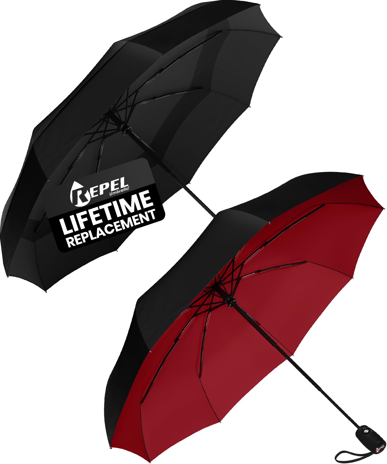 Repel UmbrellaThe Original Portable Travel Umbrellas - Rain Windproof, Strong Compact Accessory for Wind and Rain - Perfect For On-the-Go, Car, Backpack Item