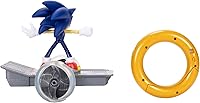 Vista 4 de JAKKS Pacific Sonic The Hedgehog Speed - Vehículo de patineta RC con controlador de anillo dorado, ruedas iluminadas y 360 giros, modo Turbo