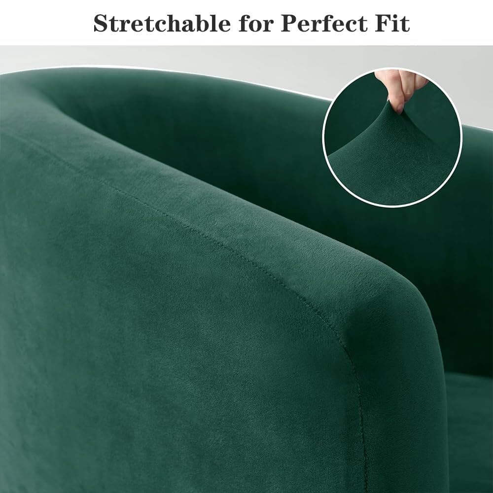 Copripoltrona Chesterfield 1 posto Copripoltrona in velluto 2 pezzi Copripoltrona elasticizzato di Tullsta Club Copripoltrona da cocktail(Dark Green)
