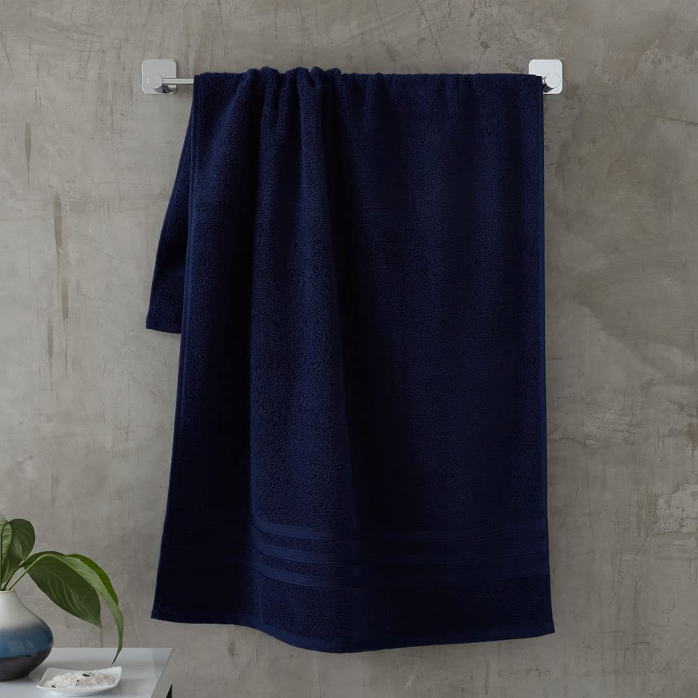 B&Q -  Zero Twist Cotton Bath Sheet Navy Blue