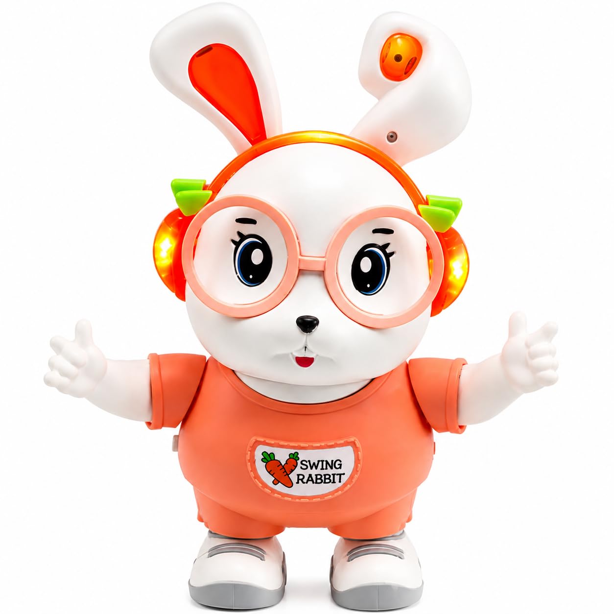 Reyansh HUB Cute Swing Rabbit Dancing Toy for Kids Electric Musical Bunny with Glasses Battery Operated Dancing Toy for Kids (Ages3+)-image-9