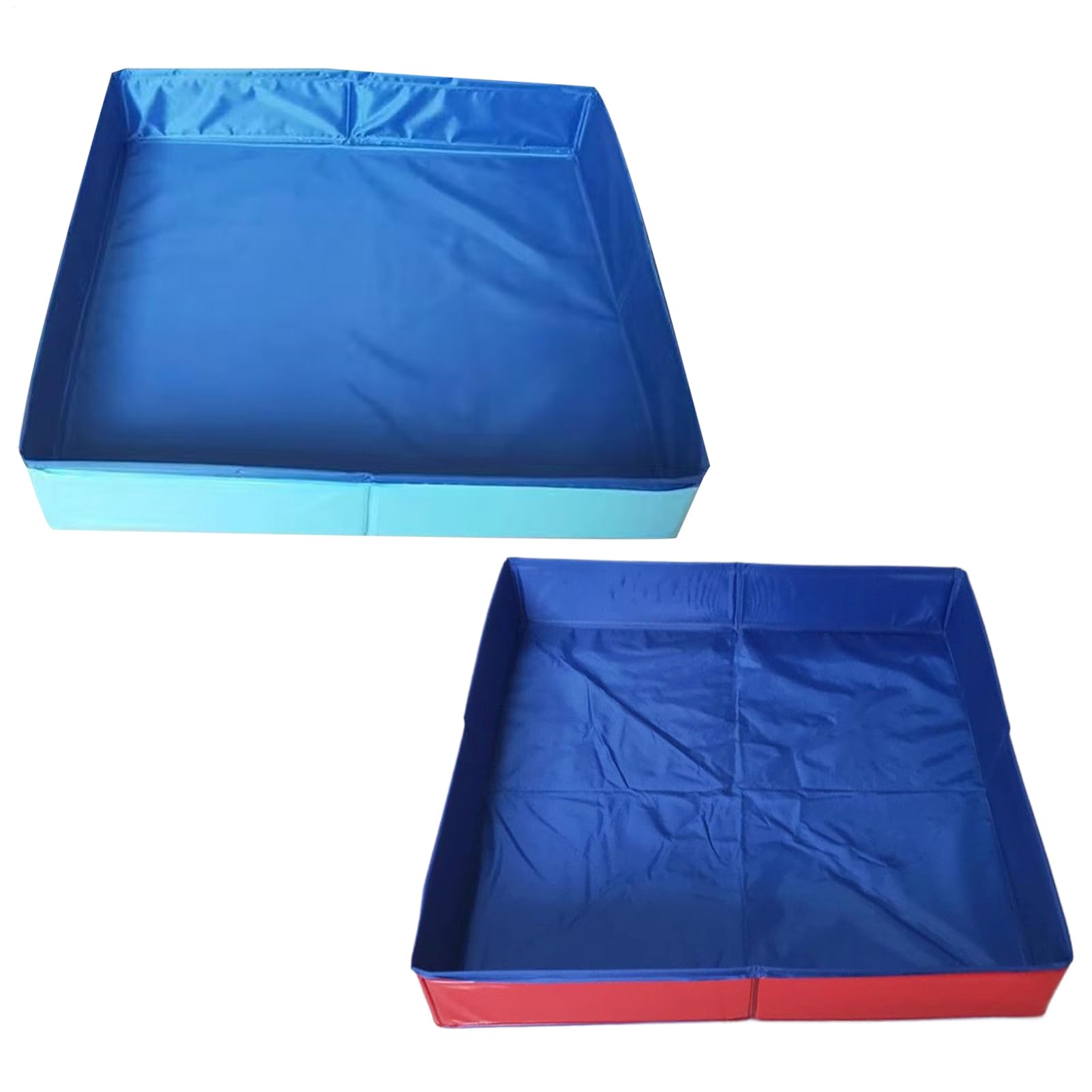 Foldable Pet Swimming Pool - 2 Pack Puppy/Kitten Wading Pool, Collapsiblea Square-Shaped Paddling Pool for Dogs, Cats and Kids, Non-Inflatable Pet/Kids Bathing Tub for Home, Yard, Garden, In/Outdoor