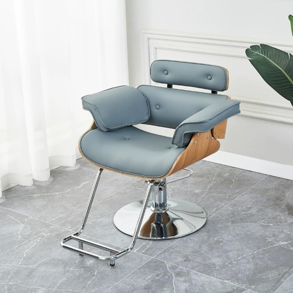 Hydrauliczne krzesło do salonu w stylu vintage, 180 kg, wytrzymały tron stylisty, obrót o 360° i regulowana wysokość do studia fryzjerskiego premium, czarne, C