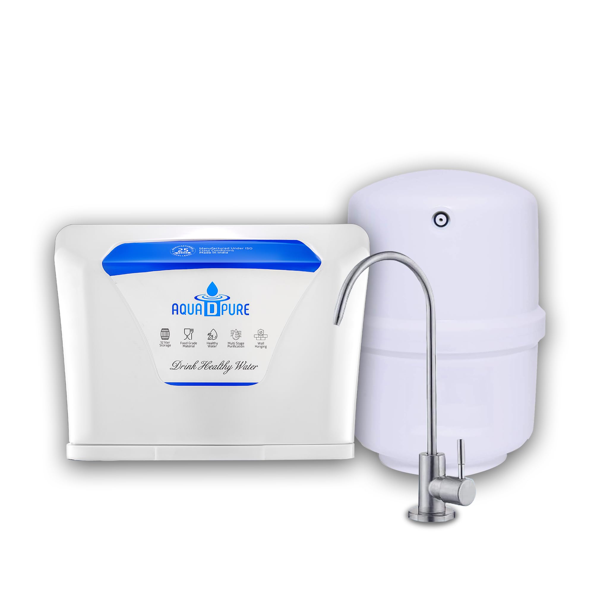 AQUA D PURE 12L Under Sink RO Water Purifier | RO + UV + UF + TDS Controller + Copper Filter | Under-Counter Purification System | White-image-26