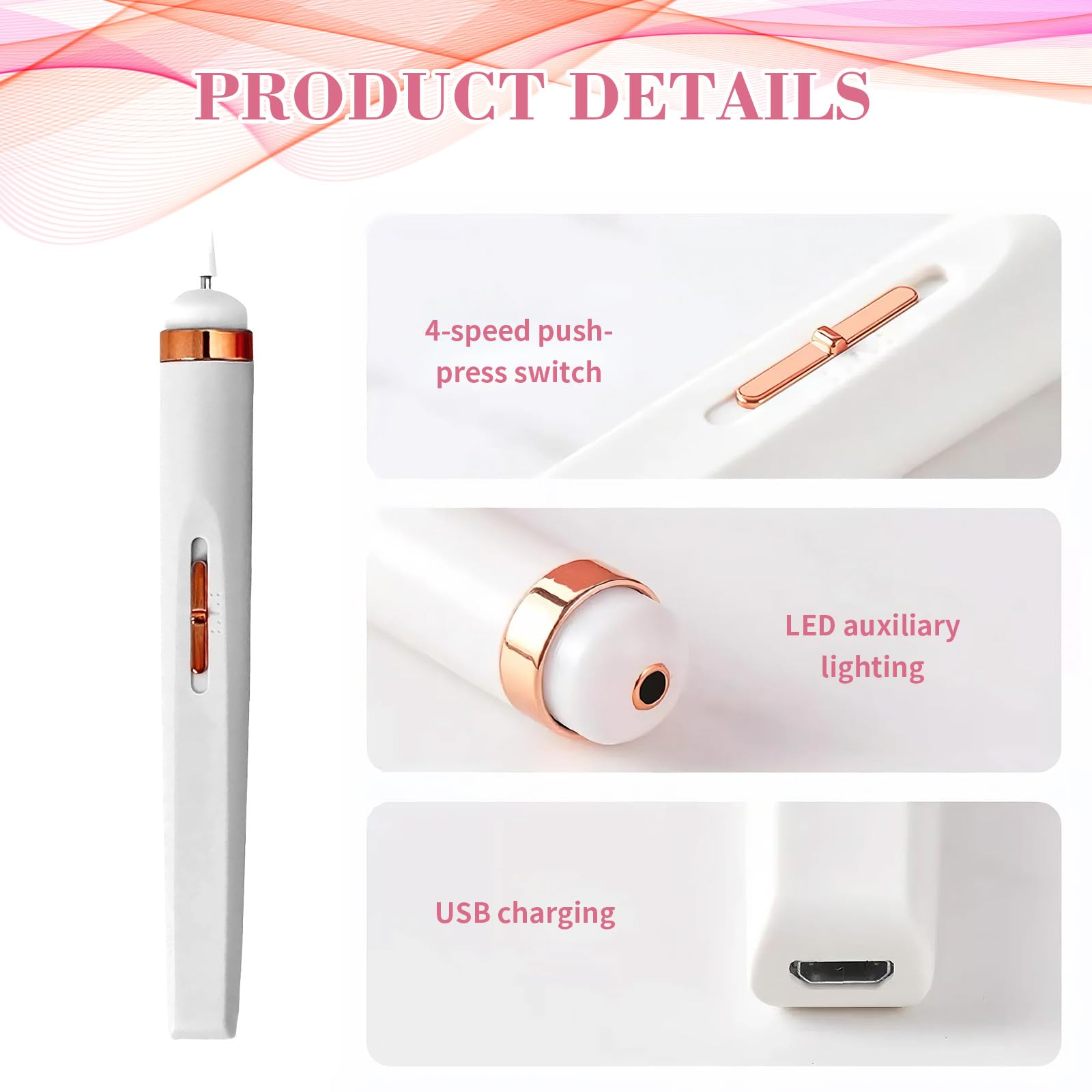 Electric Nail Files Cordless Valentine's Day Gift for Her Portable Nail Efile Manicure Pedicure Polishing Tool for Women Nail Grinder for Mom Thick Toenails for Acrylic Polish Gel Removal Manicure - Image 4