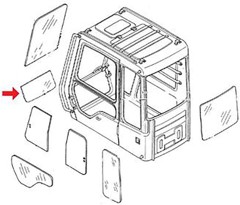 4651654 Fits John Deere Lower Front Windshield Glass for Models 120D, 130G, 160D