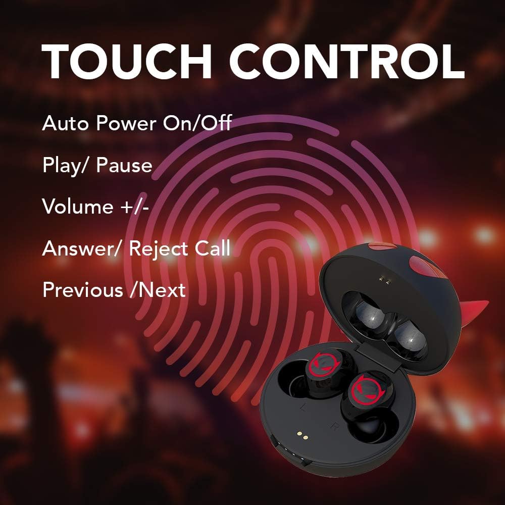 Cute Litte Devils Wireless Earphones, Waterproof, CVC 8.0 Noise Cancelling in-Ear erbuds, TWS Stereo Headphones, Built in Mic Headset Premium Sound with Deep Bass,JE-01B_B29 - Image 3