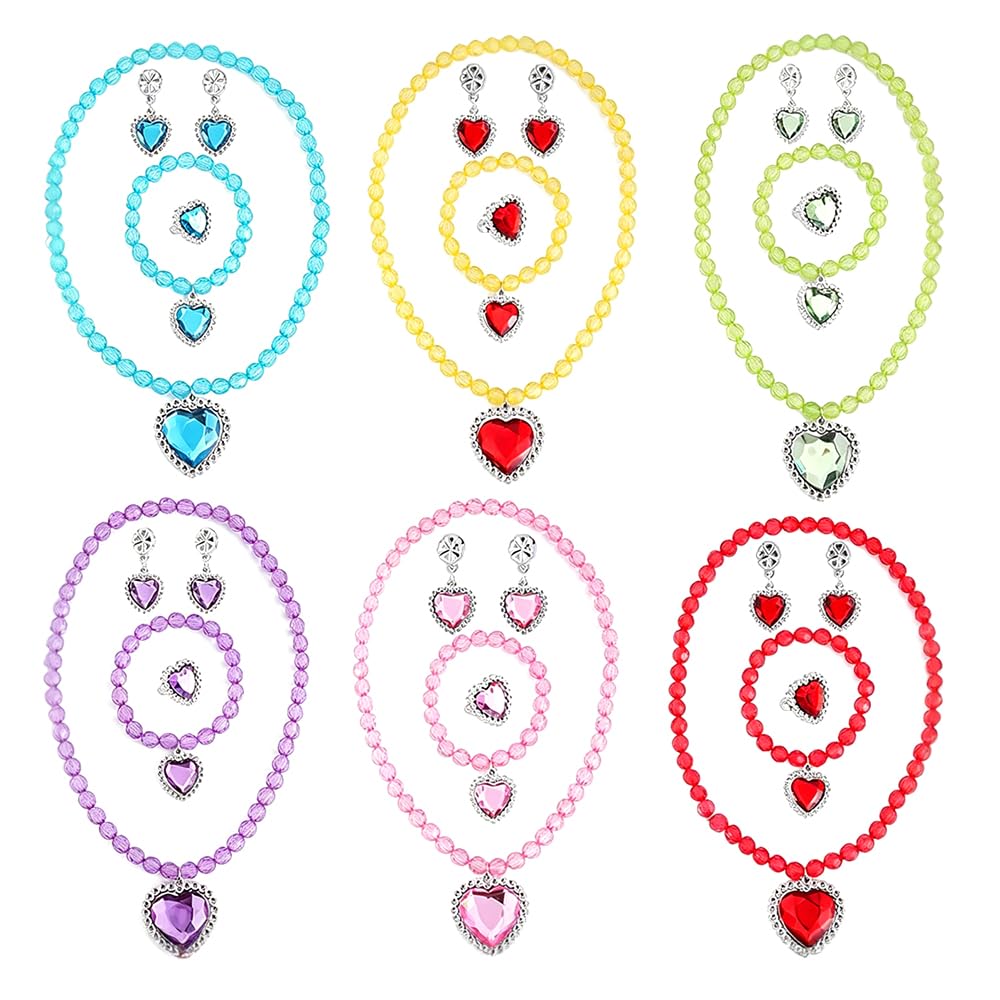 VorPrillynt Kids Jewellery Sets, 30PCS Girl’s Jewelry Dress Up Play Set, Princess Pretend Jewelry Toys, Toddler Necklaces Rings Bracelet and Earrings for Party Favors Costume Favors Cosplay