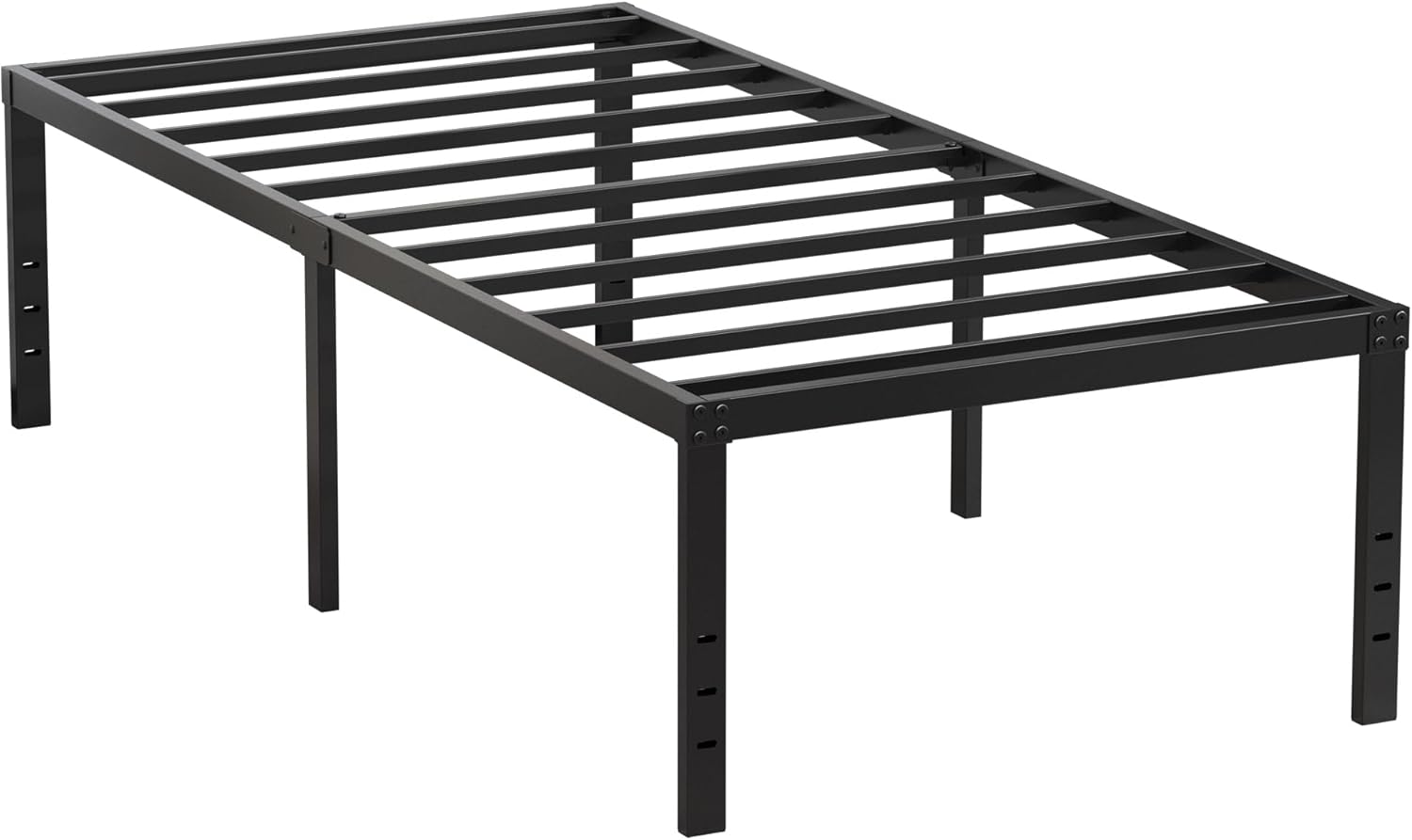 EMODA 20 Inch Twin Bed Frame No Box Spring Needed, Heavy Duty Tall Metal Twin Platform Bed Frames with Large Storage Space, Noise Free, Easy Assembly, Black - Image 9